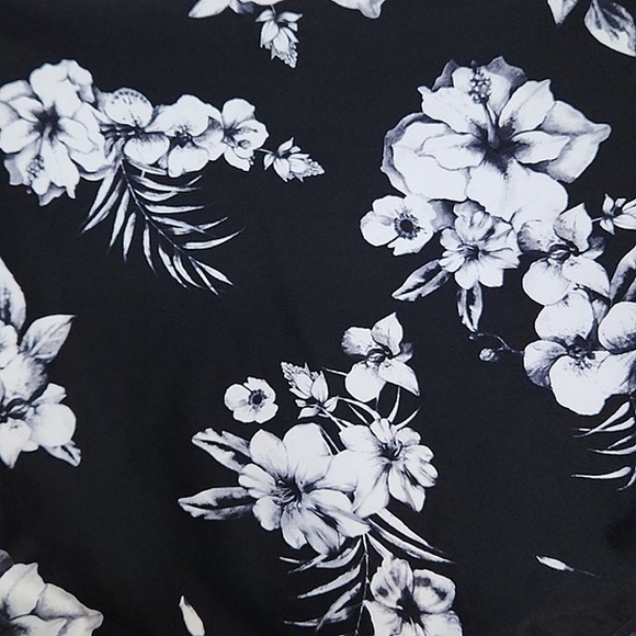 Niptuck Swim Black/Grey Floral Hibiscus High Waist Bikini Bottoms, Size 12 ~ NWT - Picture 5 of 9